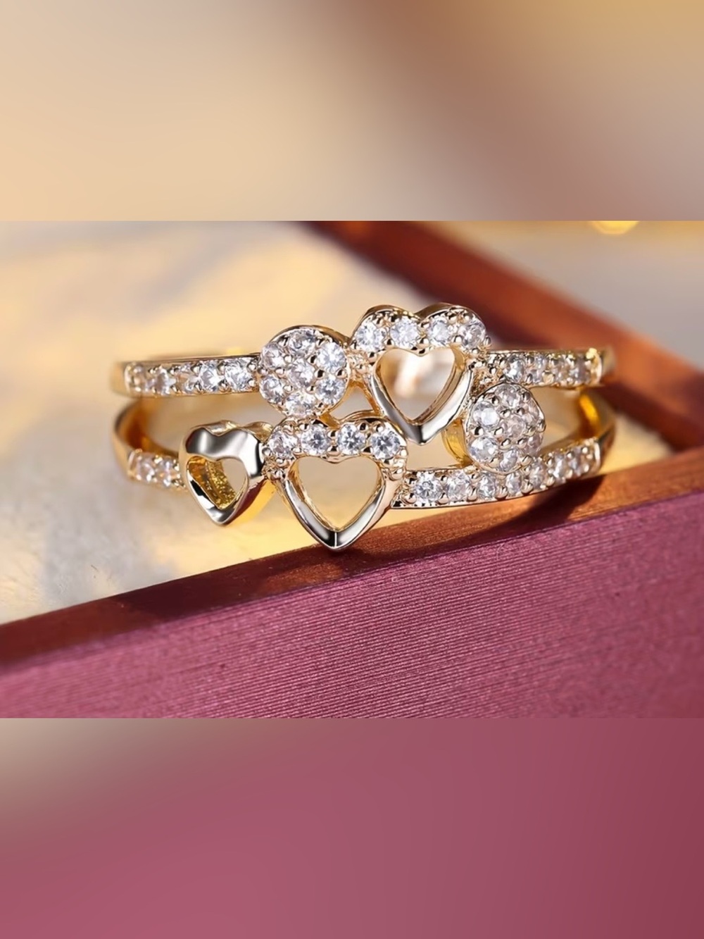 Heart Cutout Ring - Picture 2 of 3